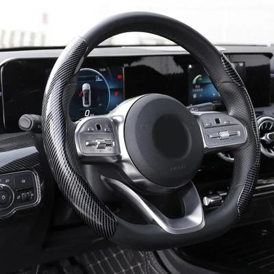1 пара чехлов на руль автомобиля из углеродного волокна, нескользящие для Mercedes Benz ABCES Class W204 W205 W212 W213 W176 GLC CLA AMG W177