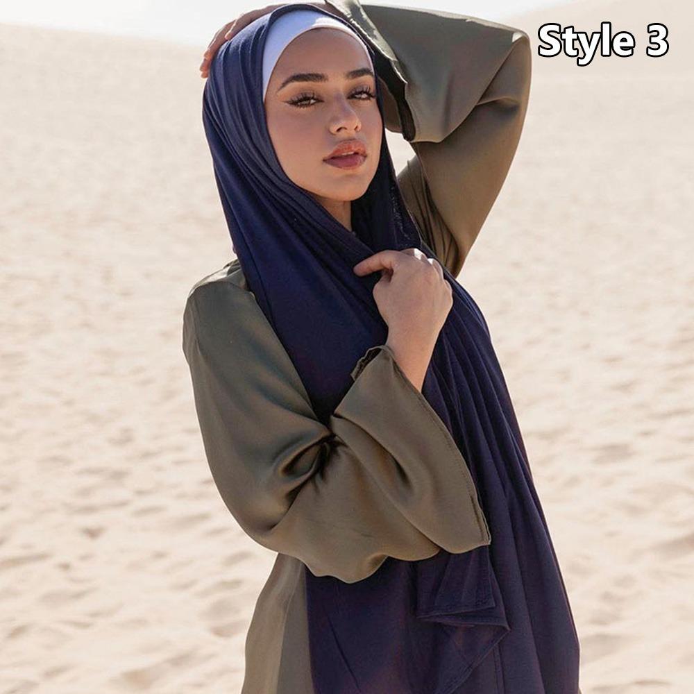 Big Size Muslim Headband Breathable Hijab Scarf Casual Islamic Scarves