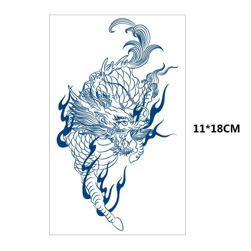 Herbs Gradual Change Jellyfish Planet Feather Snake Big Pattern Geisha Slowly Color Simulation Water Transfer Tattoo Sticker