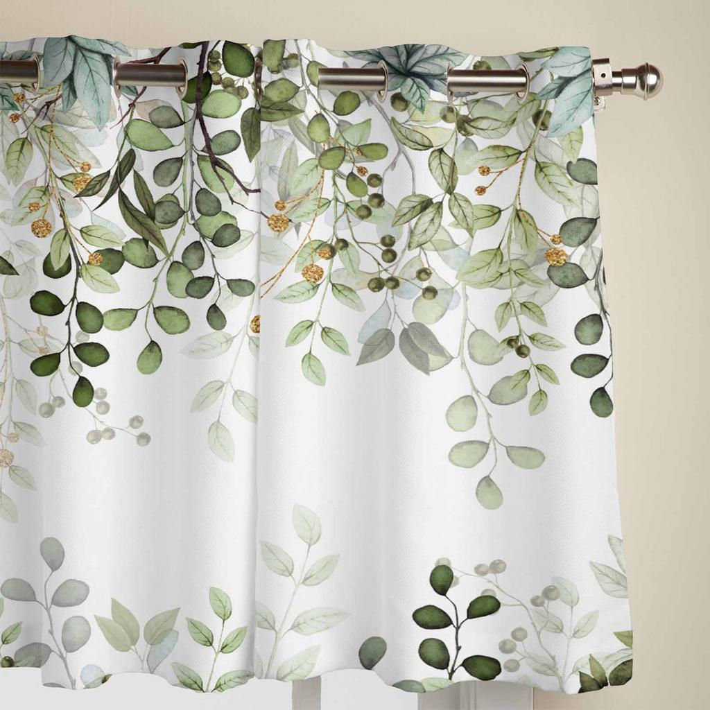 Абстрактные зеленые листья и ветки шалфея, оконные шторы для гостиной, спальни, современные кухонные жалюзи, шторы, шторы