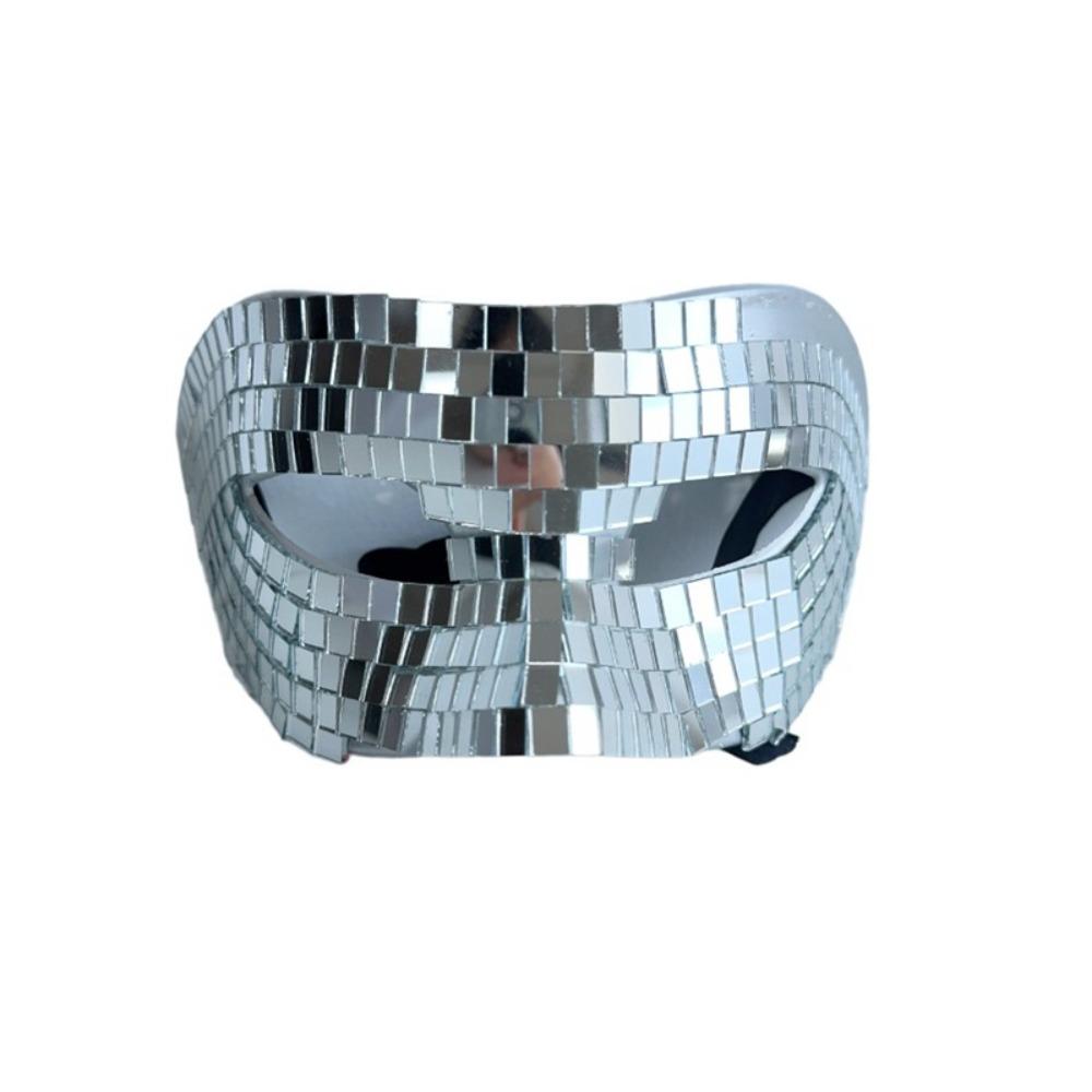 Masquerade Night Club Mask Full Face Home DJ Decor Fancy Ball Glitter Mirror Face Mask Costume