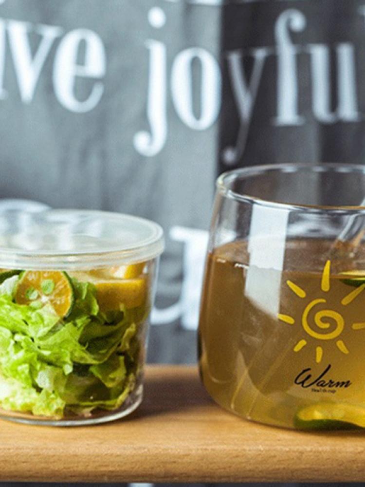 Heat-Resistant Glass Bowl Transparent Fruit Dessert With Lid Cy Box Fruit Salad Bowl Kitchen Food Storage Container