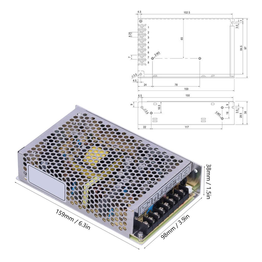 BERM Switching Power Supply 4 Groups Outputs Aluminum Alloy Driver 115/230VAC Q‑60B
