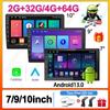 7 9 10 дюймов Smart car Android systems Car Radio Androidauto Carplay 2 Din GPS Car Audio Автомобильный мультимедийный проигрыватель Подарок