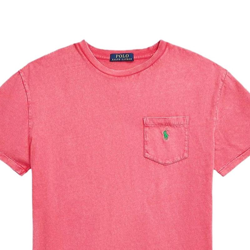 Polo Ralph Lauren Логотип Pattern Crew Neck Приталенная футболка с коротким рукавом Мужские топы Красный 710835756-023
