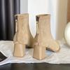 Autumn Winter Suede Women Ankle Boots Sexy Thick High Heels Pointed Toe Shoes Modern Short Botas Para Mujer