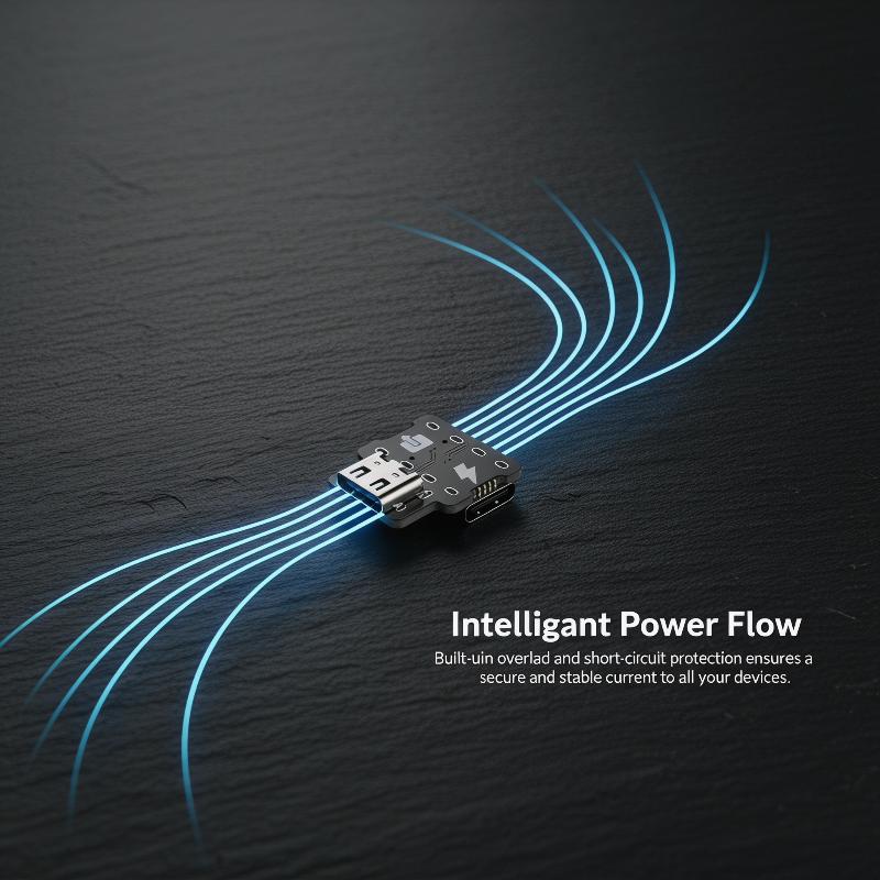 Разветвитель питания USB Type-C 1-в-2, модуль адаптера USB для синхронной зарядки и передачи данных в комплектах для мобильных устройств или ноутбуков
