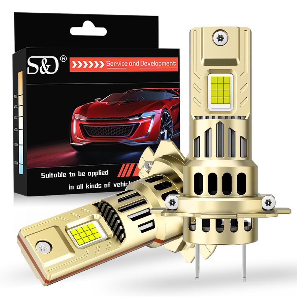 2 шт. 32000 лм H7 светодиодные лампы для фар 60 Вт мощные светодиодные H7 турбо с вентилятором лампа для головы 24 ядра CSP 1:1 фара для мини-автомобиля 12 В 6000 К, белая