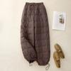 2025 Winter New Light Straight Down Cotton Pants Women Drape Thin Fashion Cold-proof Clip Cotton Wide-leg Pants