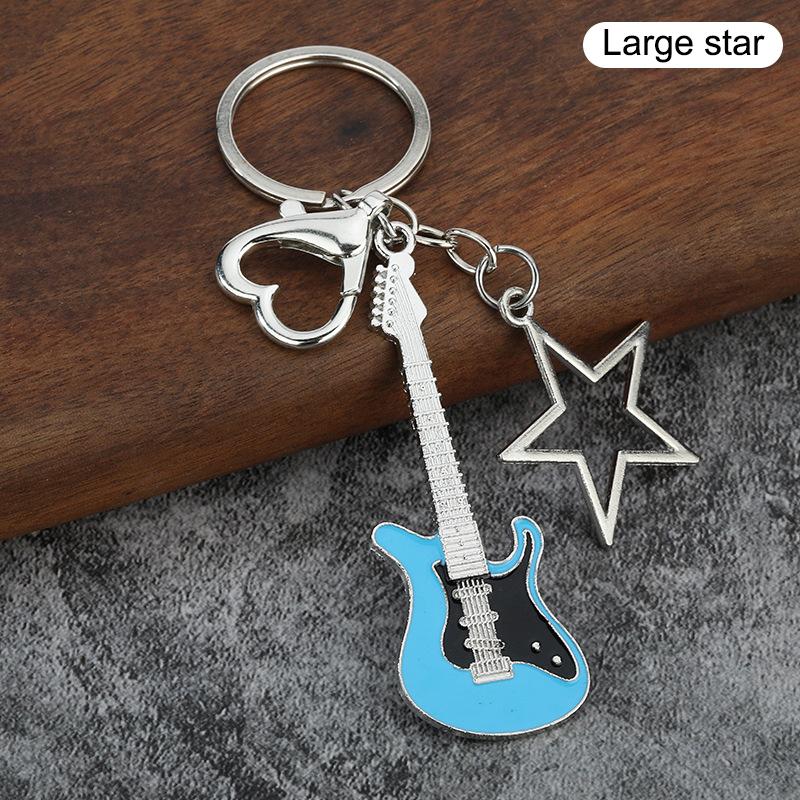 Creative Classic Mini Rock Electric Acoustic Guitar Shaped Keychain Pendant Backpack Decoration Accessories Gifts
