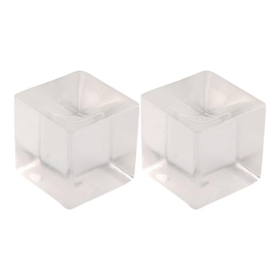 2Pcs Ice Cube Squeeze Toys Soft TPR Quick Recovery Transparent Square Cube Creative Relieve Boredom