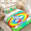 Rabbit Bedding Set, 1 Duvet Cover & 2 Pillowcases Soft Comfortable Bedroom Home Textile Decor