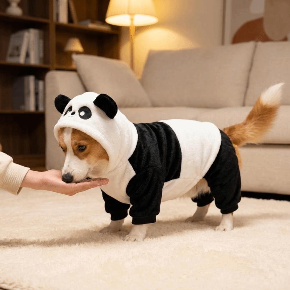 Soft Panda Transformation Dog Clothes Warm Dog Cosplay Costume Winter Dog Clothes Cosplay Party