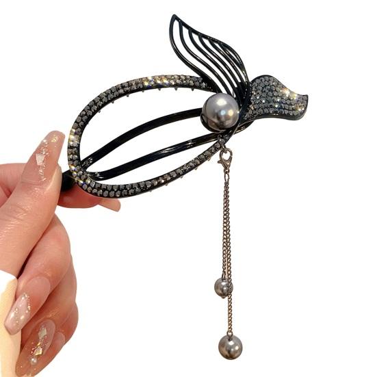 Заколка для волос с кисточками и стразами, искусственный жемчуг, сказочный рыбий хвост, цветок, дизайн бабочки, элегантная заколка для волос, женские аксессуары для волос