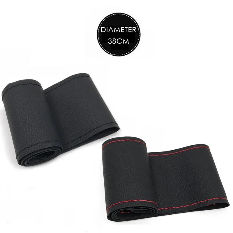 1Pc 38CM Car Steering Cover DIY Steering Wheel Covers Artificial Leather Braid Design with Needle and Thread Interior Kits