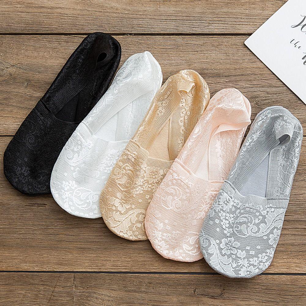 Summer Low-top Invisible Socks Breathable Non-slip  Lace Socks New Women's Lace Boat Socks