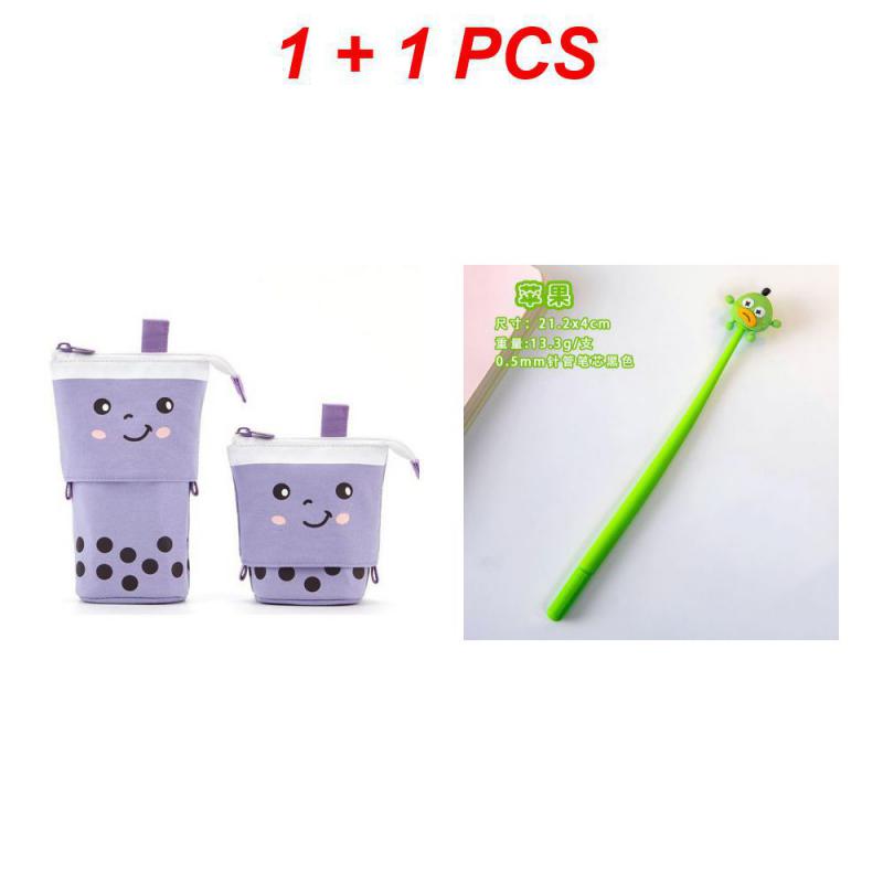 Милый пенал вертикальный держатель для карандашей выдвижной пенал для макияжа с кавайным улыбающимся лицом пенал бесплатная забавная ручка с подписью