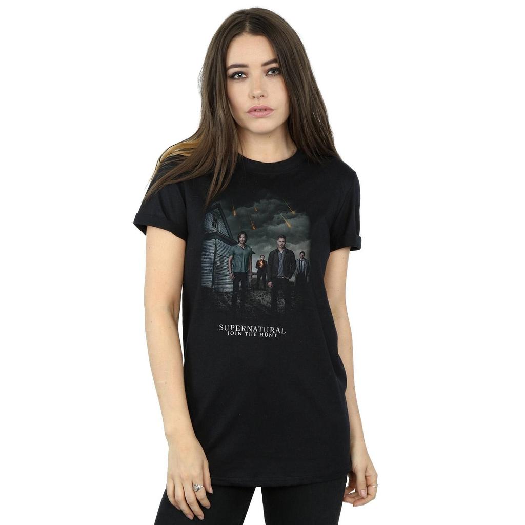 Supernatural Womens/Ladies Join The Hunt Meteor Shower Cotton Boyfriend T-Shirt