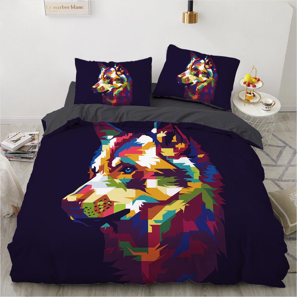 Комплект постельного белья с изображением животных, пуховые пододеяльники в стиле диких животных для мужчин и мальчиков, наволочки 2/3 шт., односпальный двуспальный чехол в подарок, двуспальная кровать размера «king-size»