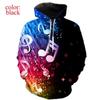 Music Symbol 3d Printed Hooded Sweater Men and Women Autumn and Winter Dynamic Casual Sweater