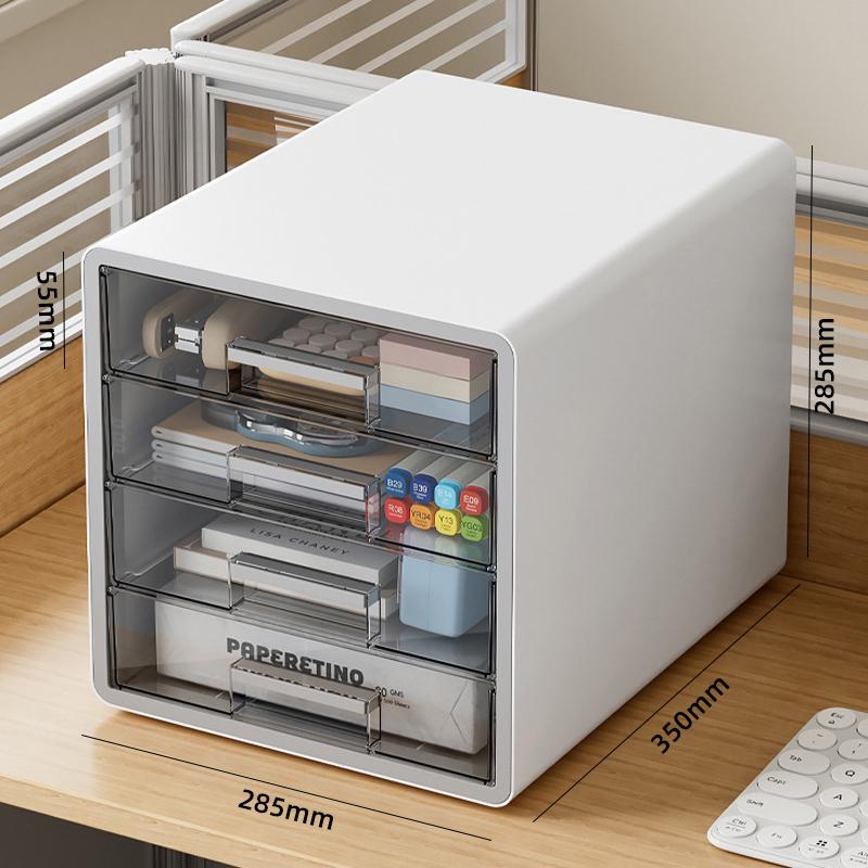 Lockable Multi-Layer A4 File Cabinet Drawer - Plastic Office Storage Box
