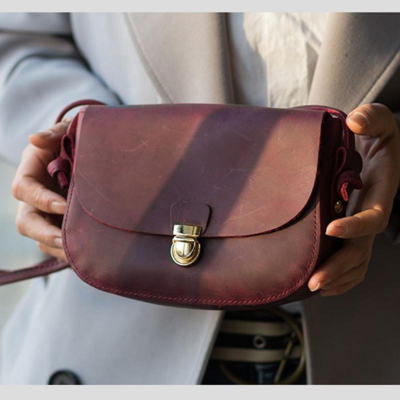 Johnature Женская маленькая сумка из натуральной кожи Crazy Horse ручной работы в стиле ретро, простые сумки через плечо из натуральной мягкой воловьей кожи