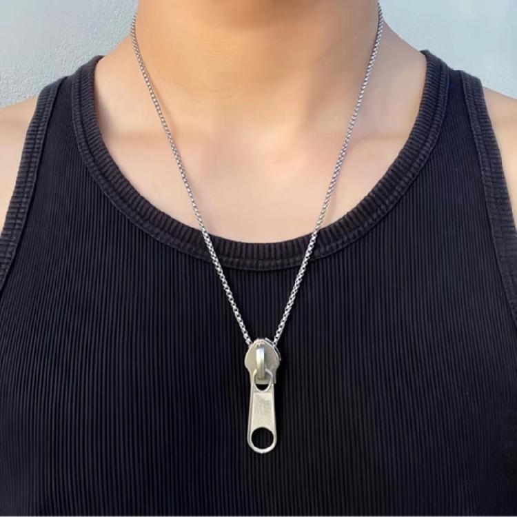 Adjustable Zippers Charm Necklace Unisex Neckchain Fashionable Choker Jewelry for Women and Men Wedding Accessory