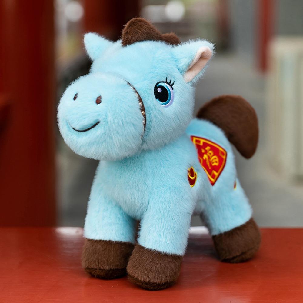 Mascot Dolls Plush Horse Keychain Creative Stuffed Animal Keyring  Chinese New Year