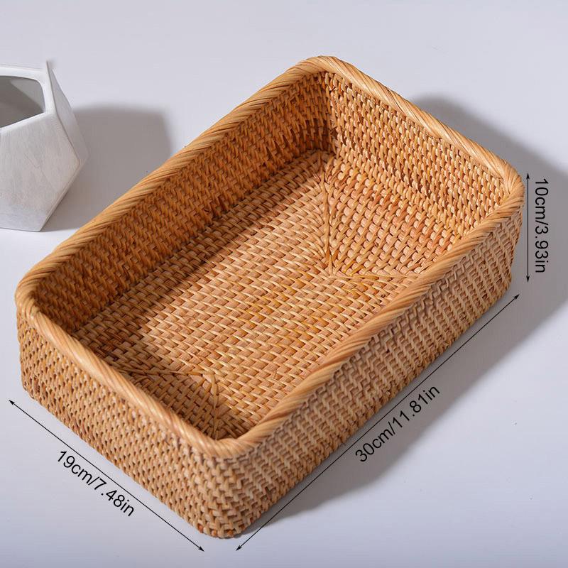 Плетеная из ротанга многоцелевая корзина для хранения, реквизит для фотосъемки, органайзер, аксессуары для разных мелочей своими руками