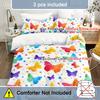 Butterfly Duvet Cover Twin Size Watercolor Bedding Set Butterfly Comforter For Girls Kids Teens 2 Pillowcases