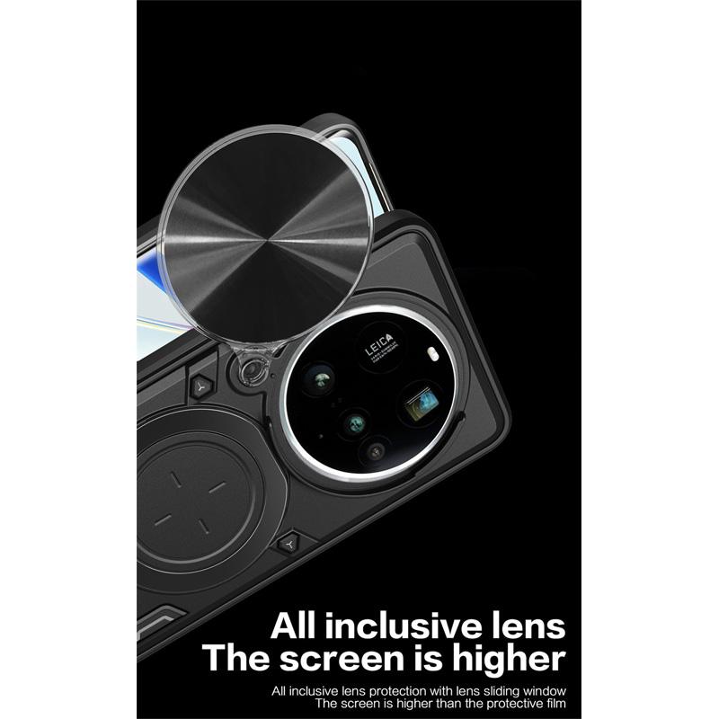 Нажимное окно магнитное кольцо подставка бронированный противоударный чехол для Xiaomi 15 Ultra держатель из сплава подставка ПК слайд объектив камера чехол для Mi 14 Pro 13 15 Ultra