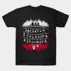 Мужская черная футболка с принтом Stranger Things - Алфавит Огни Рождественский Фильм Печать на бумаге для трансфера без вырезания Хлопковая футболка