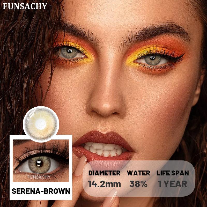 FUNSACHY 1 Pair Natural Blue Contact Lenses for Eyes Korean Fashion Color Eye Contacts Cosmetics Eye Makeup High Quality Lenses