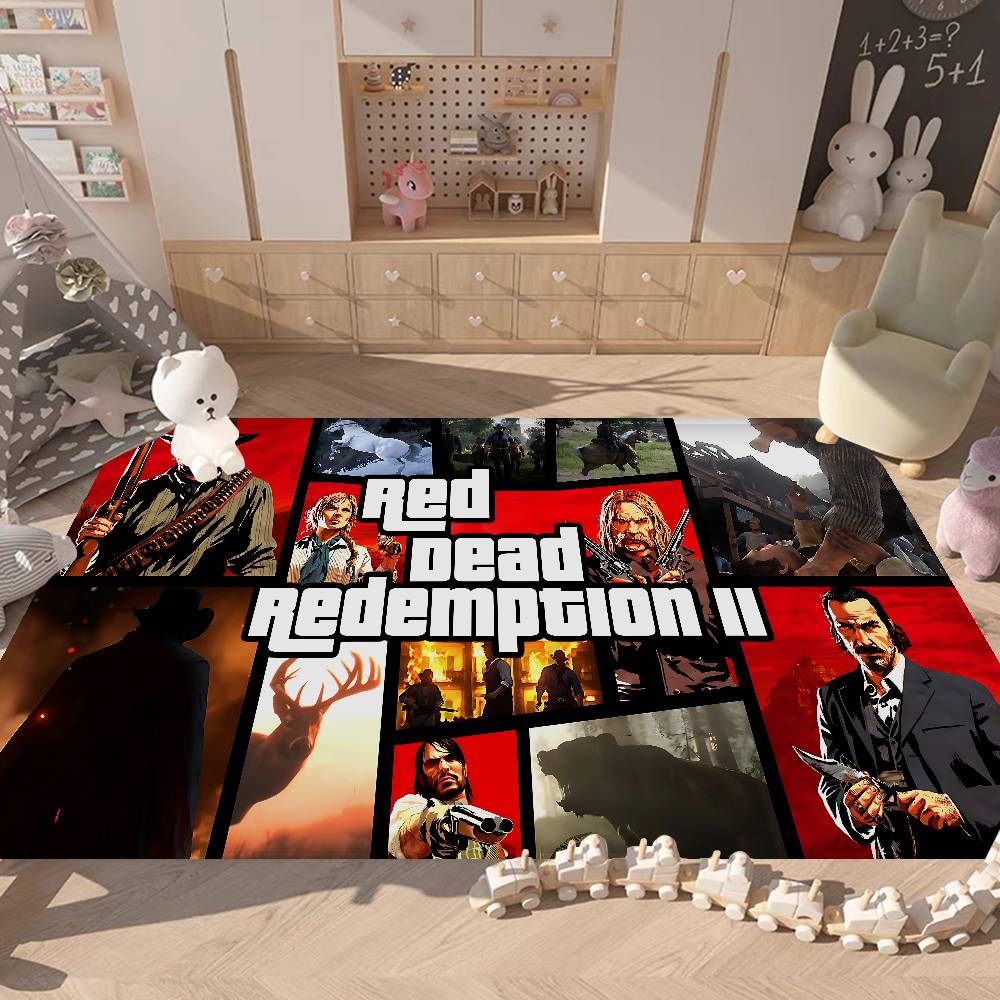 R-Red Dead Game R-Redemption 2 Ковер в коридор Нескользящий коврик для прачечной Декор для прачечной Балкон Детская гостиная Коврик для туалета