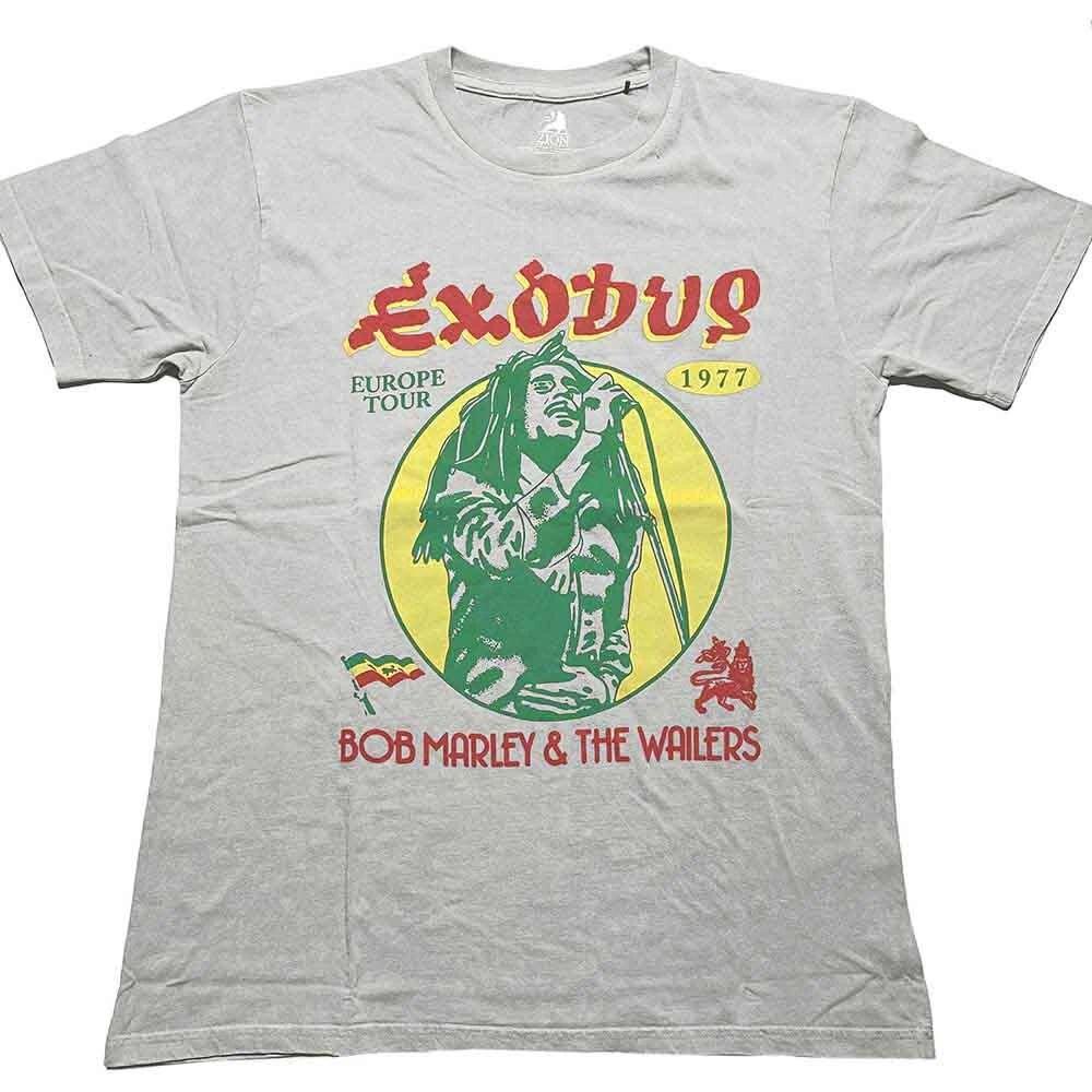 Футболка Bob Marley 'Exodus 1977 Tour' Серая с эффектом минерального выцветания - НОВАЯ ОФИЦИАЛЬНАЯ