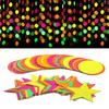 Birthday Party Wedding Decoration Fluorescent Paper Latte Flower Star Disc Luminous Pendant Flag Customization