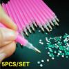 5Pcs/set Pink Nail Art Rhinestone Gem Picker Pen Dotting Manicure Nail Art Tools