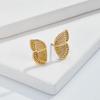 Gold Insect Butterfly Earrings Alloy Small Butterfly Earrings Simple Half Wing Earrings Gifts Accessories for Women