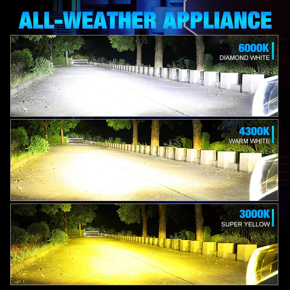 2 шт. H4 светодиодные фары H11 Canbus 20000Lm 6000K 4300K ​​3000K 3 меняющие цвет передние лампы H8 9005 HB3 9006 HB4 9012 Hir2 H27 880 881 автомобильные противотуманные фары