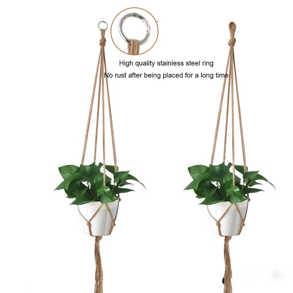 Упаковка из 4 держателей для цветочных корзин, многоразовые, для внутреннего и наружного использования, для сада, патио, переднего двора, декоративные цветочные горшки, подвесные веревки
