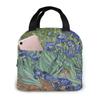 Gogh Irises Flowers Lunch Bag для взрослых Tote Bag многоразовый контейнер для ланча для женщин мужчин школы офиса работы