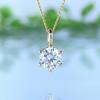 6MM Moissanite Pendant for Girl Anniversary Gift 0.8CT Lab Diamond Necklace Au750 Test Passed Real 18K Yellow Gold Fine Jewelry