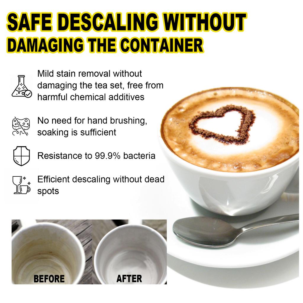 JUE-FISH Шипучие таблетки для очистки пятен от кофе для чистки чайных чашек Кофейные чашки Посуда Таблетки для чистки пятен от кофе