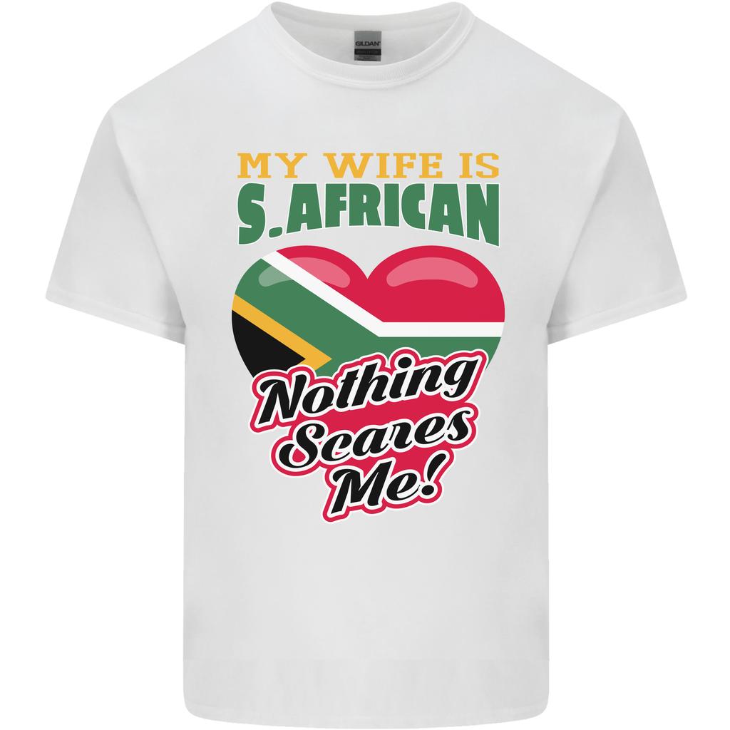 My Wife is South African Nothing Scares Me Africa Unisexs Light Cotton TShirt
