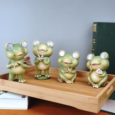 Милый ночник в виде животного, украшения из смолы, солнечная энергия, энергосберегающая индукционная лампа для детской комнаты, прикроватная лампа с изображением лягушки
