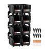 Plastic Stackable Storage Bins, 27.6 x 14 x 13 cm (8 Pack), Plastic Containers for Organizing and Storage Bins for Closet, Garage, Small Parts, Office