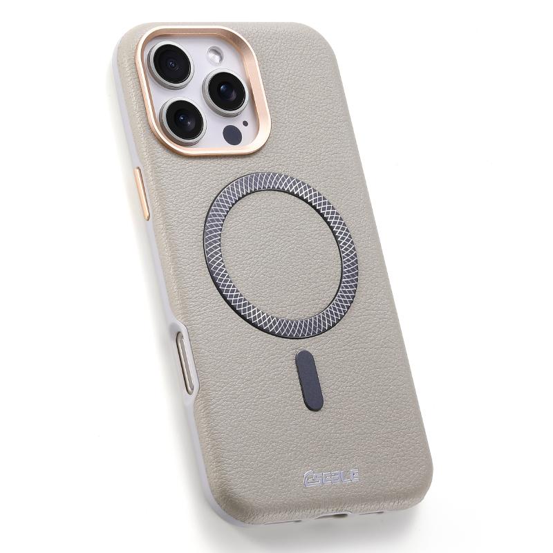 Новый роскошный однотонный кожаный чехол для Magsafe, противоударный чехол-бампер для iPhone 17 Pro Max 15 13 14 16 Pro Max