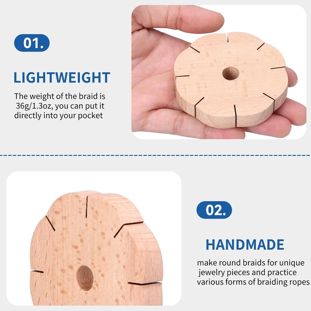 Диск Кумихимо 8 прорезей, Деревянный круглый диск Кумихимо Деревянная плетеная дисковая пластина Ручной диск для плетения веревки Кумихимо Диск для плетения бисерного шнура DIY Браслет Ткацкий станок