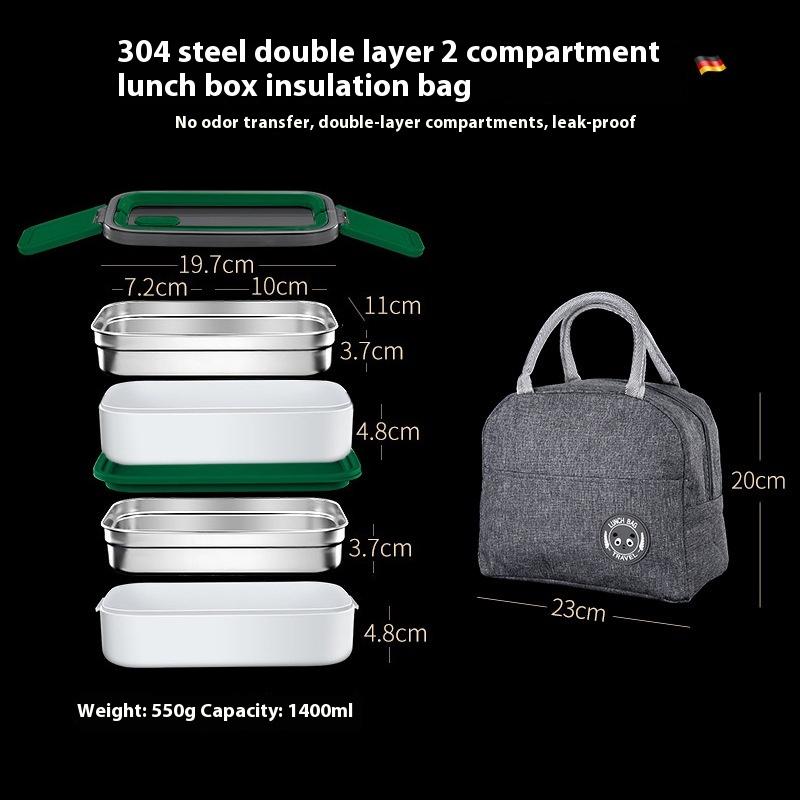 Ланч-бокс из нержавеющей стали 304 для детей, школы, офиса с термосумкой, портативные контейнеры для бэнто, пригодные для микроволновки, контейнеры для хранения продуктов