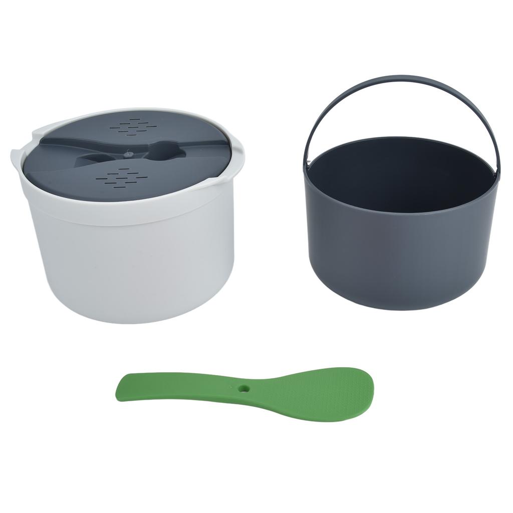 Микроволновая рисоварка 2 л, пищевой полипропилен, ложка для риса, крышка, дуршлаг, пароварка, набор для рисоварки